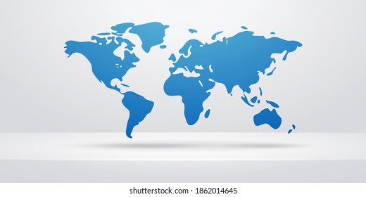 Earth world map design over white shelf background. Vector illustration