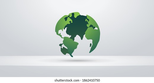 Earth world map design over white shelf background. Vector illustration