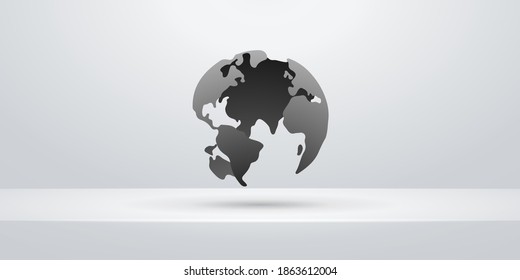 Earth world map design over white shelf background. Vector illustration