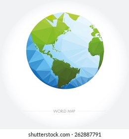 Earth World map. Low poly vector illustration
