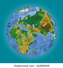Earth World map. Low poly vector illustration
