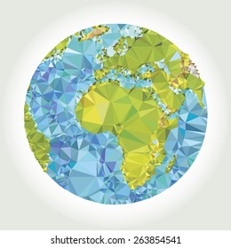 Earth World map. Low poly vector illustration
