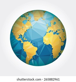 Earth World map. Low poly vector illustration
