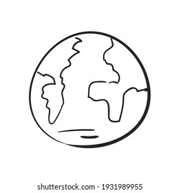 Earth world on white background
