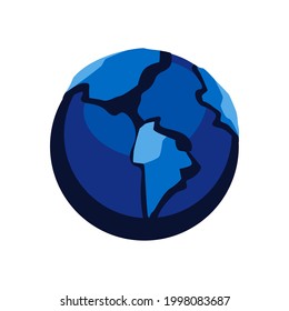 Earth world on white background