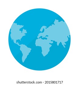 Earth world on white background