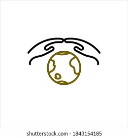 Earth, world, planet in hands isolated icon. Saving nature. Vector illustration.
