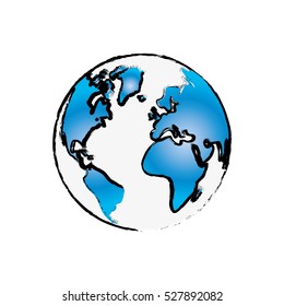 Earth world planet icon vector illustration graphic design