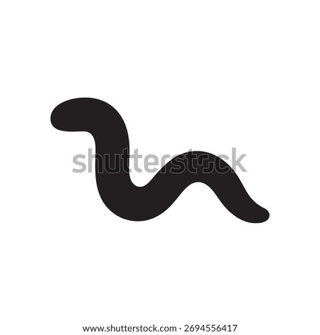 Earth worm silhouette vector flat illustration
