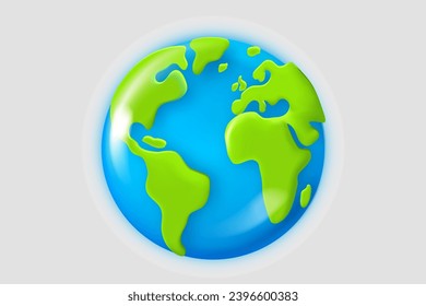 The Earth with yellow thunderbolts. 3d vector illustration
