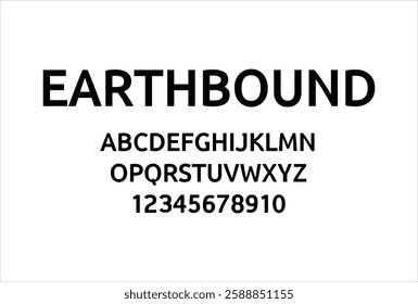 Earthbound font for logo and headline. Isolated vector typeset