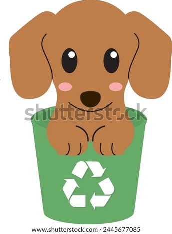 Earthday dog ,Dog with recycle bin