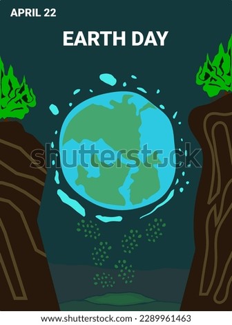 Earthday illustration 22 april save the earth. Earth environmental.