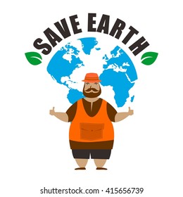 Earthday illustration template Template