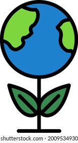  Earthday Line Filled Vector Icon Design

