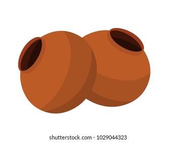 Earthen Pots - Cartoon Vector Image