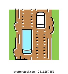 earthen road color icon vector. earthen road sign. isolated symbol illustration