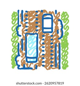 earthen road doodle icon sketch vector. earthen road sign. isolated symbol illustration