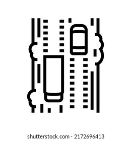 earthen road line icon vector. earthen road sign. isolated contour symbol black illustration