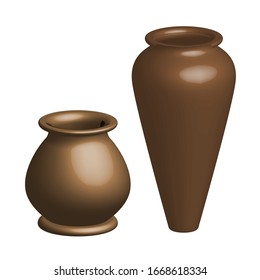 Earthenware 3D object, vector EPS 10, isolated background