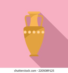 Earthenware Amphora Icon Flat Vector. Ancient Vase. Wine Pottery