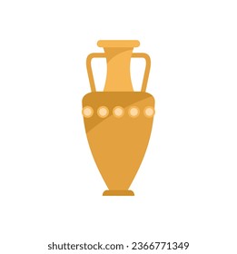 Earthenware amphora icon flat vector. Ancient vase. Wine pottery isolated