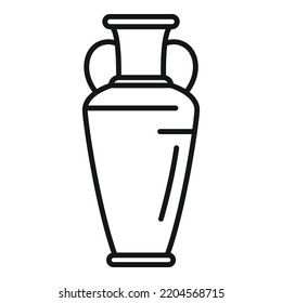 Earthenware amphora icon outline vector. Ancient vase. Wine pottery