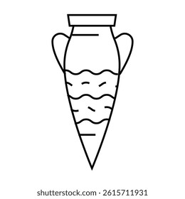 earthenware amphora line icon vector. earthenware amphora sign. isolated contour symbol black illustration