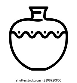 Earthenware Clay Crockery Line Icon Vector. Earthenware Clay Crockery Sign. Isolated Contour Symbol Black Illustration