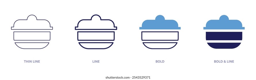 Earthenware icon in 4 different styles. Thin Line, Line, Bold, and Bold Line. Duotone style. Editable stroke.