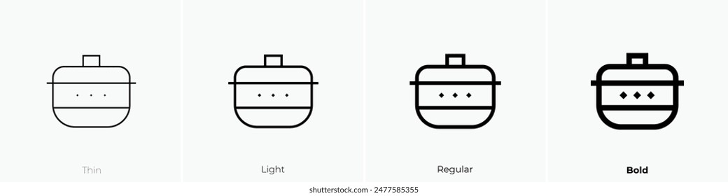 earthenware icon. Thin, Light Regular And Bold style design isolated on white background