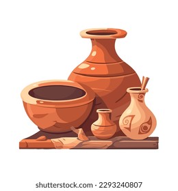 Earthenware pottery antique isolated icon