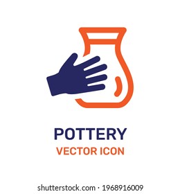 Earthenware, pottery, ceramic icon vector illustration