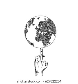 earth-finger-vector