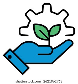Erdfreundliches Umweltsymbol mit Blatt-Symbol, Vektorsymbol-Design