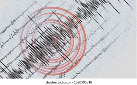 Earthquake Background. Seismogram For Seismic Measurement.