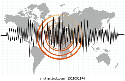 Earthquake background. seismogram for seismic measurement.