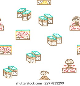 earthquake damage destruction vector seamless pattern thin line illustration