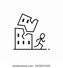 earthquake damage icon sign vector
