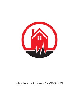 Earthquake disaster logo vector template 