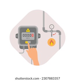 Earthquake emergency safety rules and instruction vector illustration. Turn off and disconnect electricity, gas and water