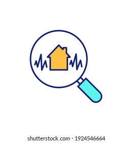 Earthquake engineering RGB color icon. Strengthening construction to withstand natural disaster. Residential building to prevent damage. Urban infrastructure. Isolated vector illustration