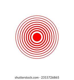 Earthquake epicenter vector icon. Seismic activity on disaster. Seismology