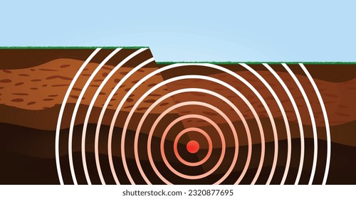 Earthquake epicenter waves. vector illustration