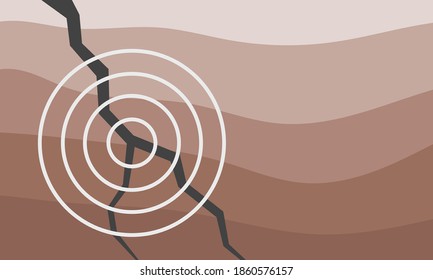 Earthquake at fault zone in layered rock. Geological hazard.