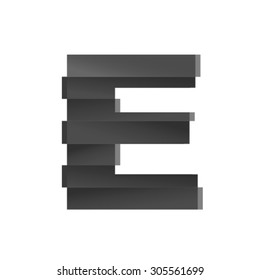 Earthquake font, letter E