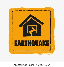 earthquake hazard sign. Vector icon.