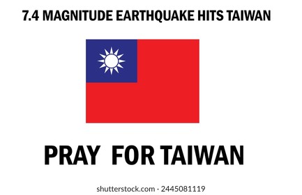 Earthquake hits Taiwan poster design. isolated on white. eps10 vector.