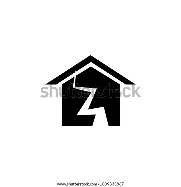 earthquake and house icon. Elements of real\
estate transactions icon for concept and web apps. Illustration \
icon for website design and development, app development. Premium\
icon on white\
background
