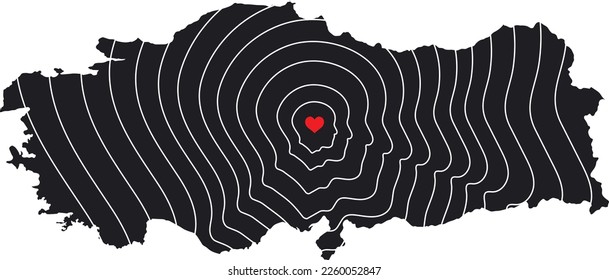 Earthquake human help concept vector illustration. Turkiye map